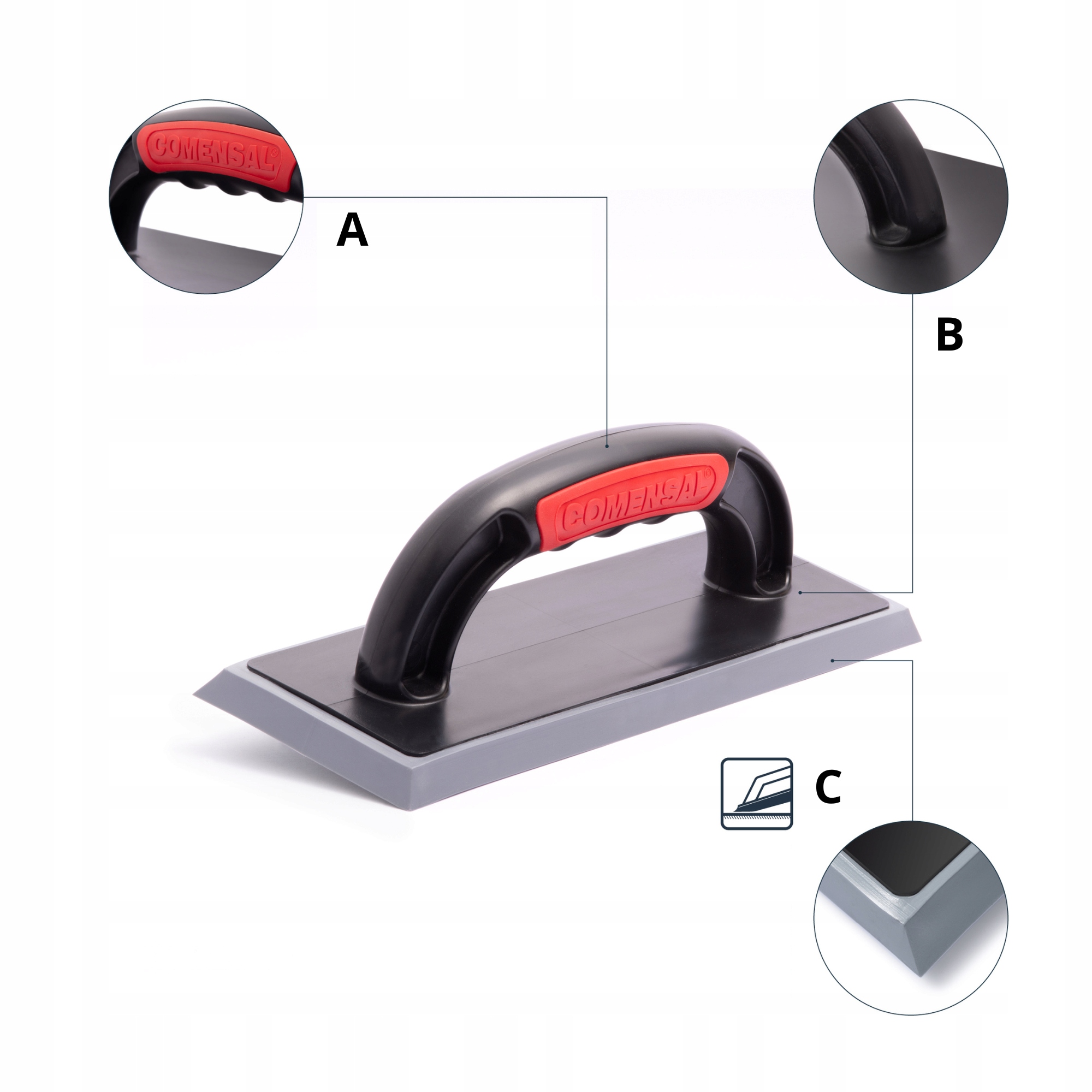 COMENSAL Paca gumowa do fugowania płytek TWARDA Typ paca