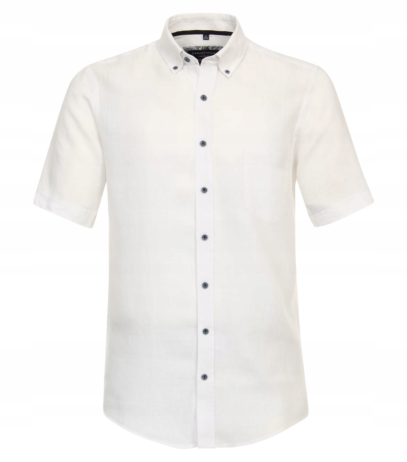 Velká pánská košile Lněná hladká bílá Casamoda [Velikost 3XL]