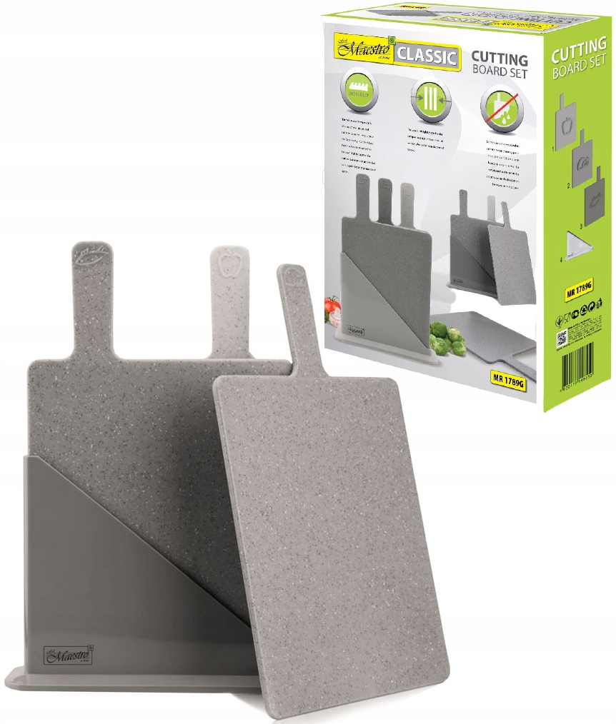 

3 deski do krojenia + podstawa zestaw MR1789G