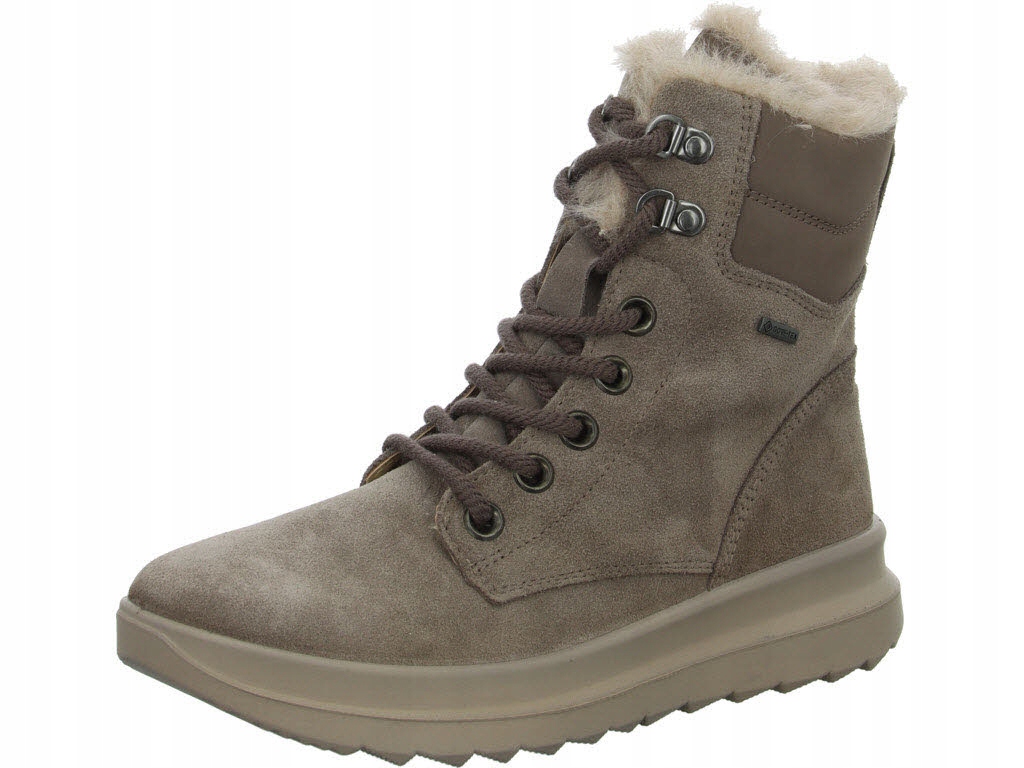 Legero Šedé Zimní Sněhule Z Přírodní Kůže S Kožešinou 37 6AA