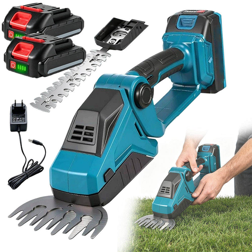 Akumulátorové Nůžky Na Stříhání Živého Plotu Trávy Keřů 280W 2xAku 2Ah