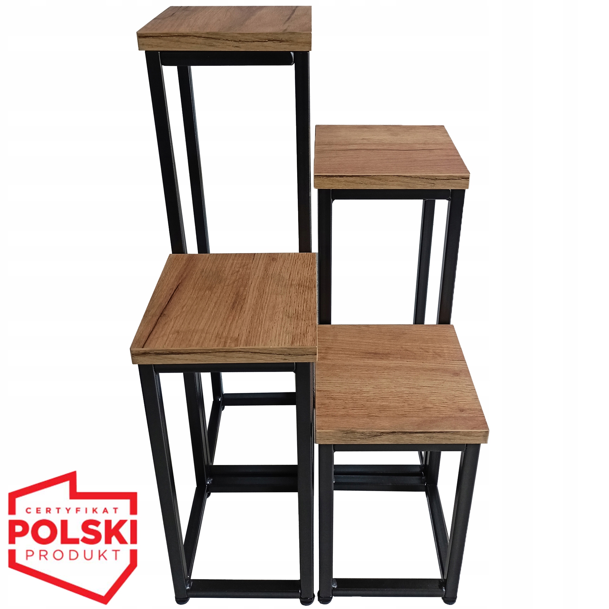 Sada Zváraných Kovových Kvetináčov V Štýle Loft S Reguláciou Dub Craft