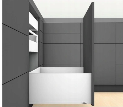 

Szuflada Blum Legrabox (f) Wysoka L-450 do 40kg.