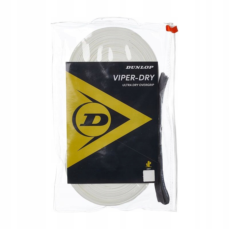 Vrchní obaly Dunlop Viper-dry Overgrip Bílé Suché 0,5 mm 30 ks
