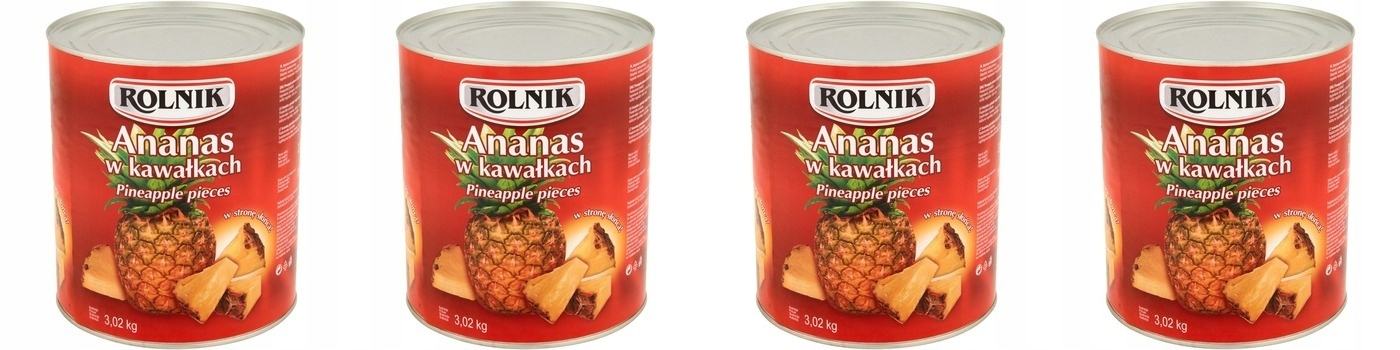 Levně 4 x 3020 g Rolnik Ananas v kusech