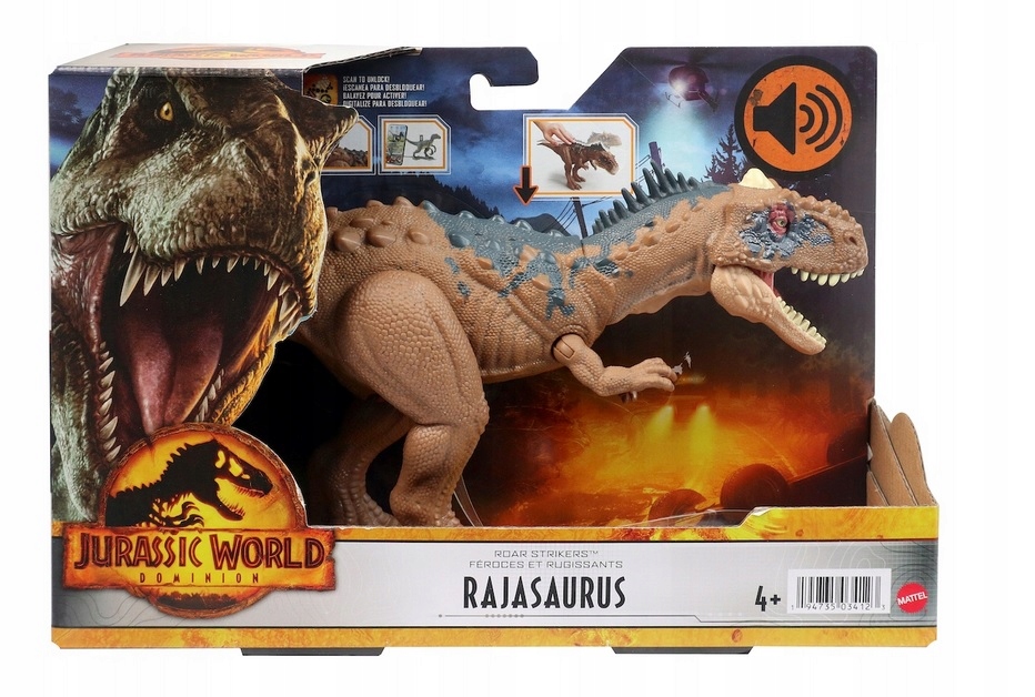 Mattel Jurassic World Rajasaurus Dinozaur Dźwięki
