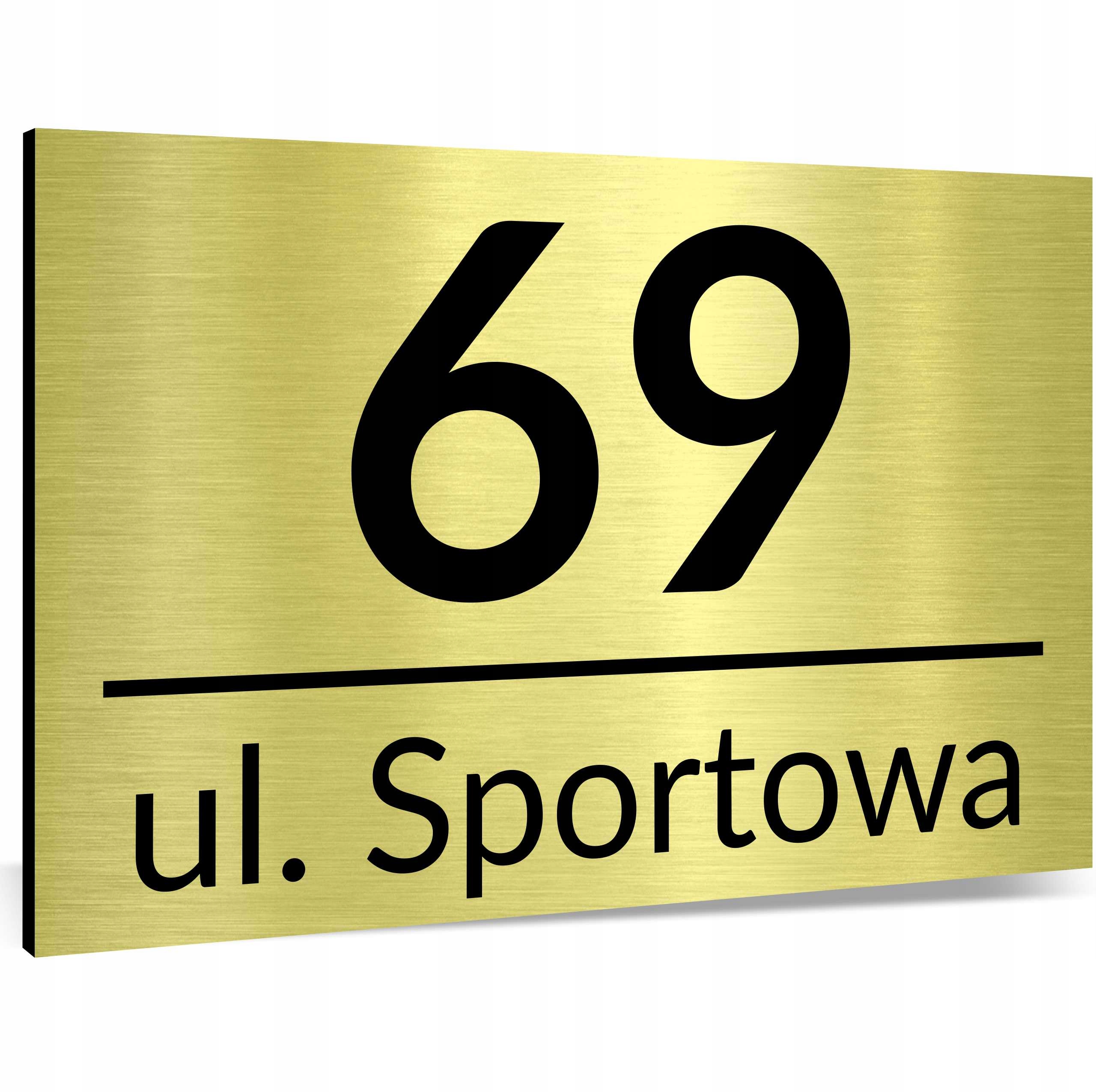 Tabliczka Tablica ADRESOWA ALUMINIOWA Numer domu ZŁOTA