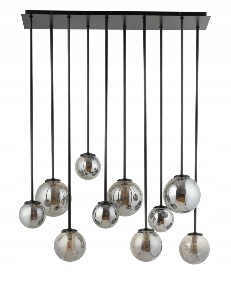 Moderná závesná dekoratívna lampa 10 sklenených sivých guliek 73 cm Sigma