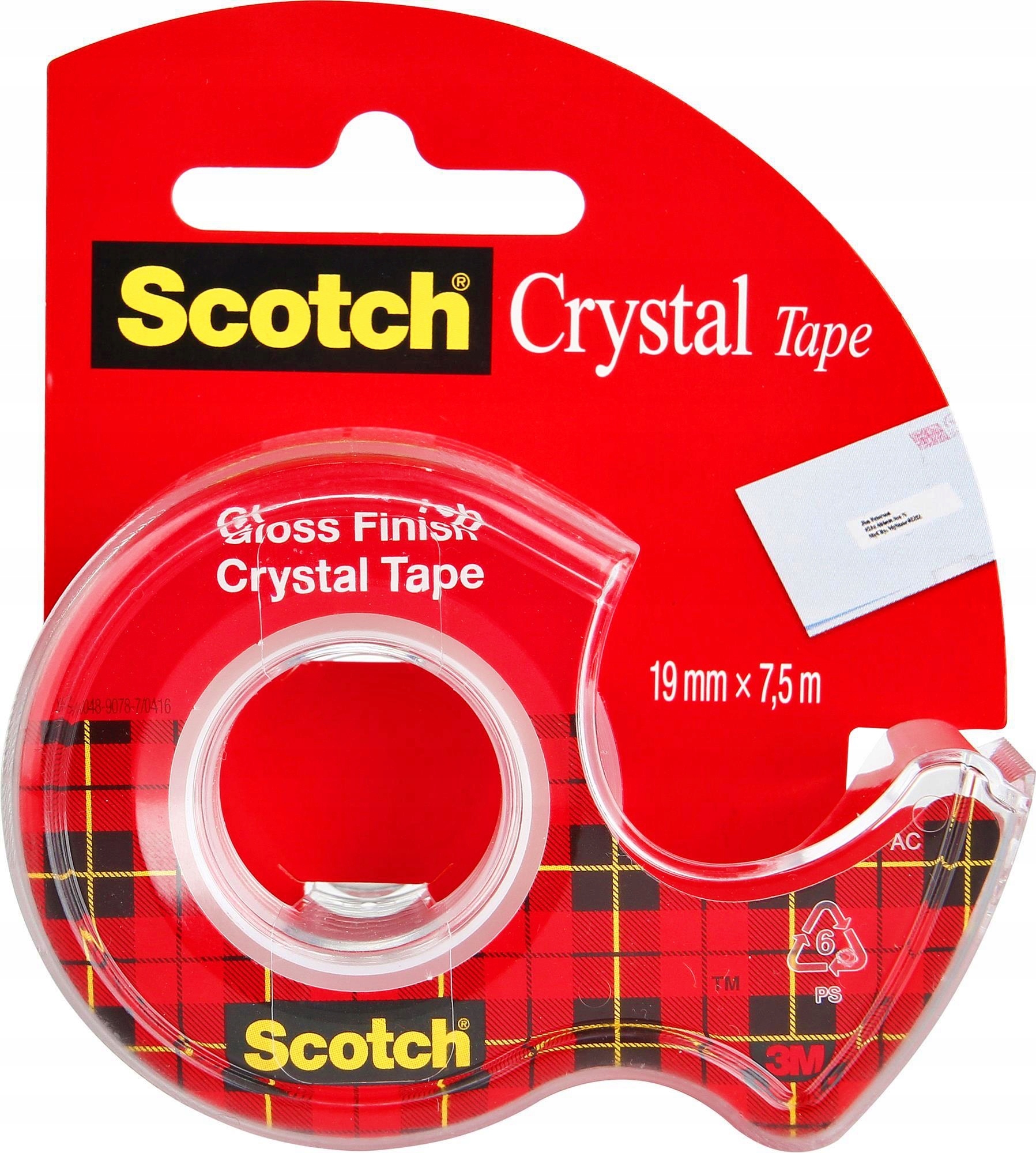 

Taśma klejąca Scotch Crystal Tape Mocna Podajnik