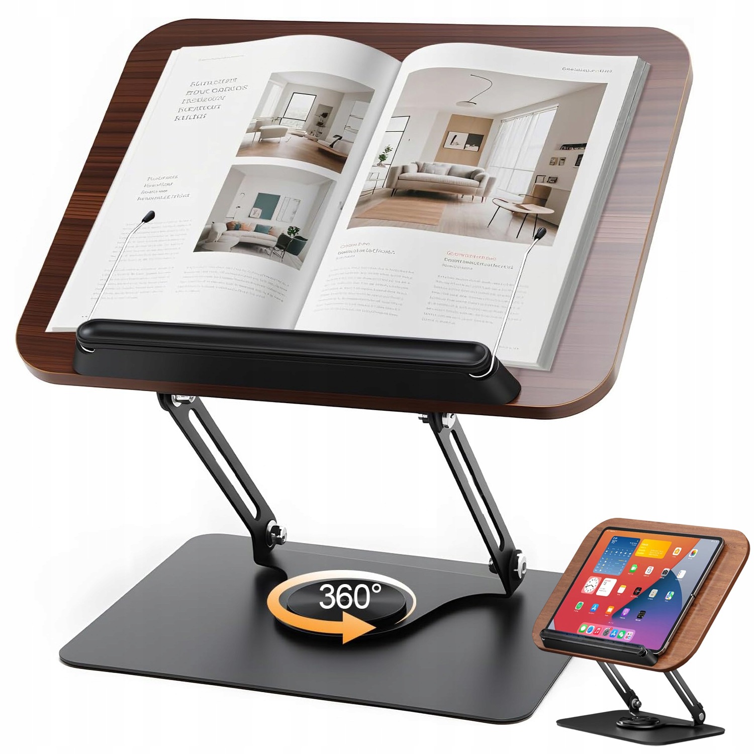 360 Podstavec Pod Knihu Stojan Podpěra S Klipy Na Tablet Pro Čtení