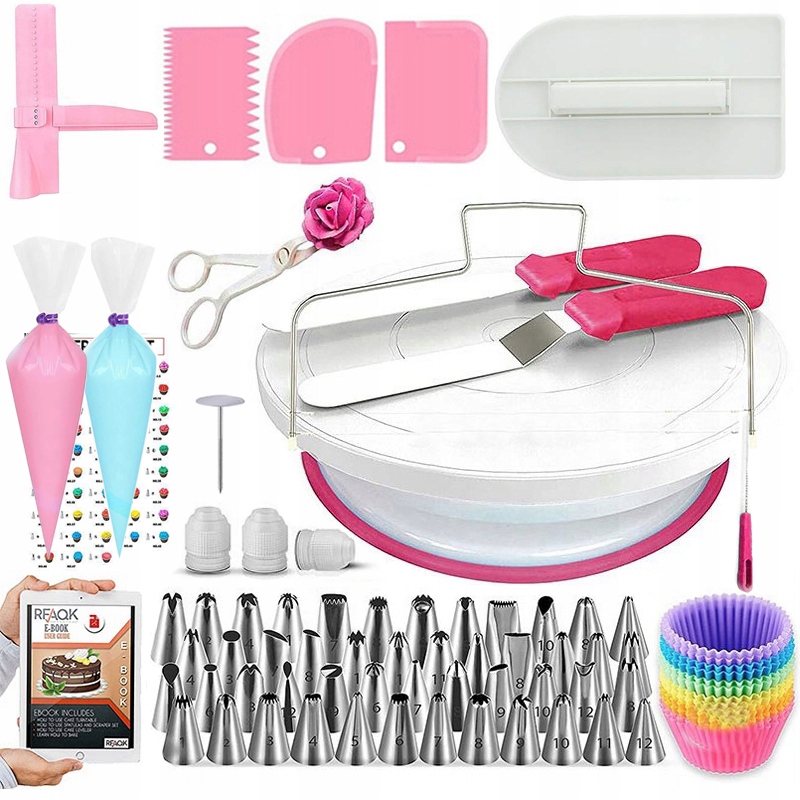 Levně Sada Akcesoria Pro Zdobení Dortů A Cukrářských Dortů 200 Ks