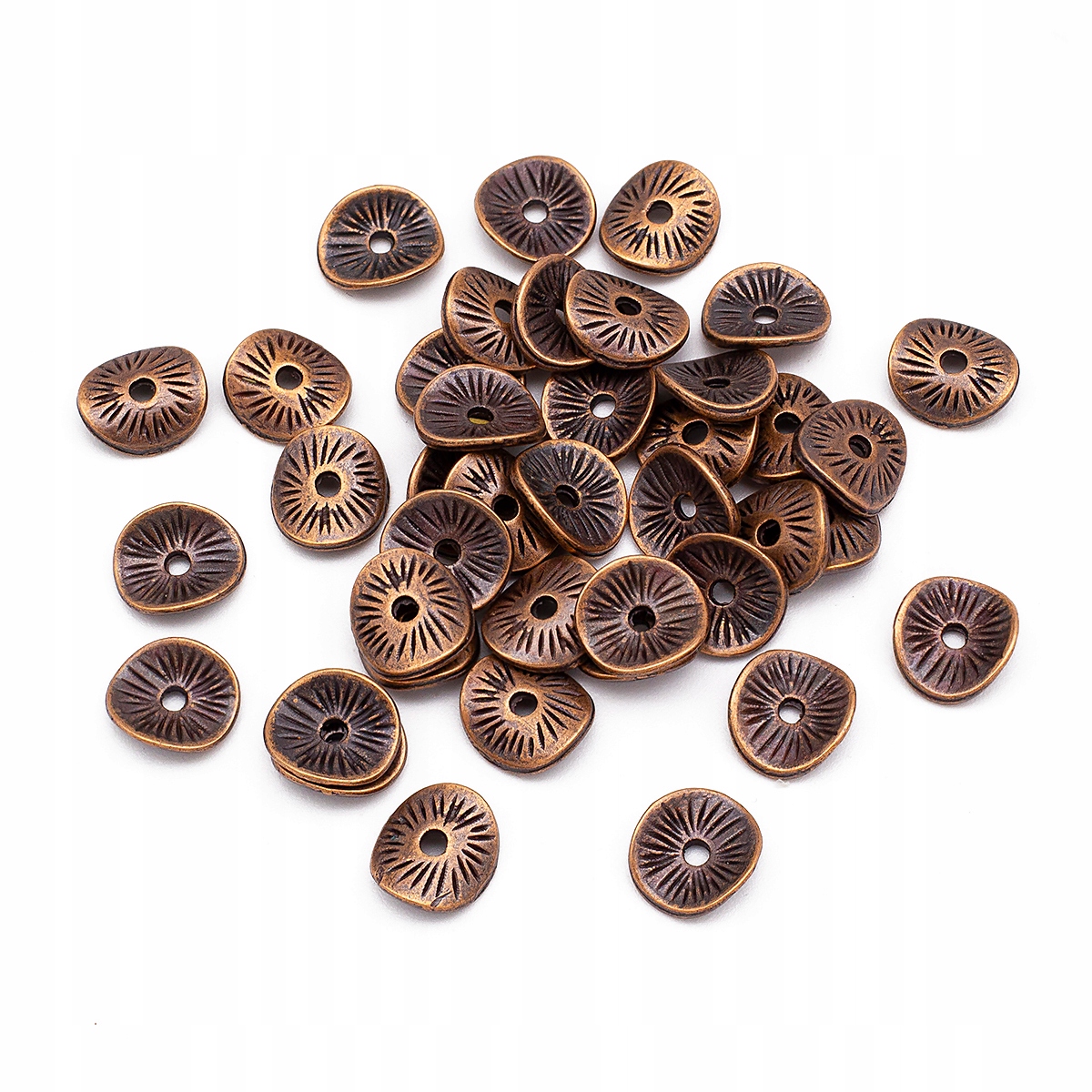 Koraliki Dystansowe, Styl Tybetański, Stop, Twist, Miedź, 9x1mm, 40szt