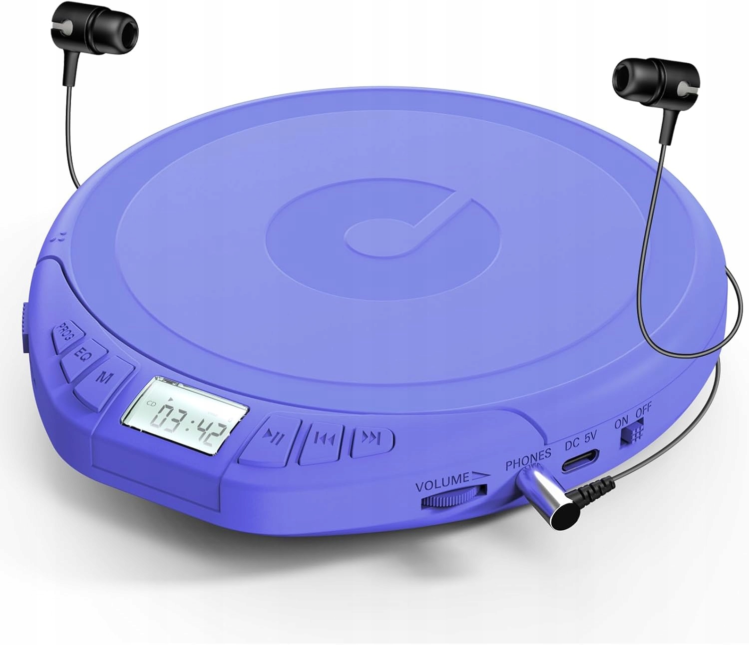 Gueray Przenośny odtwarzacz CD Discman LCD, obsługa pamięci Asp, Niebieski