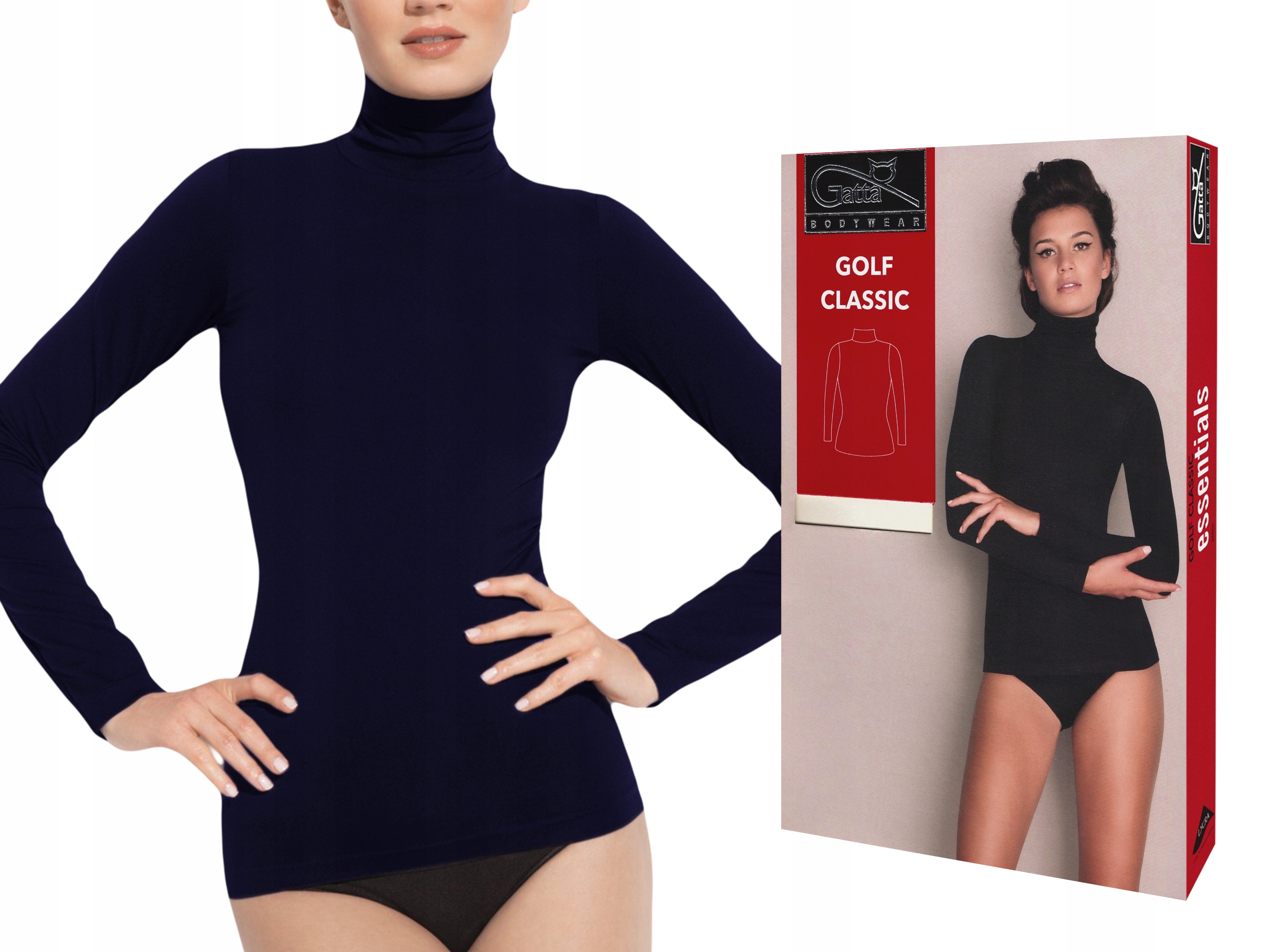 Golf Classic Gatta bezszwowy długi rękaw granat XL