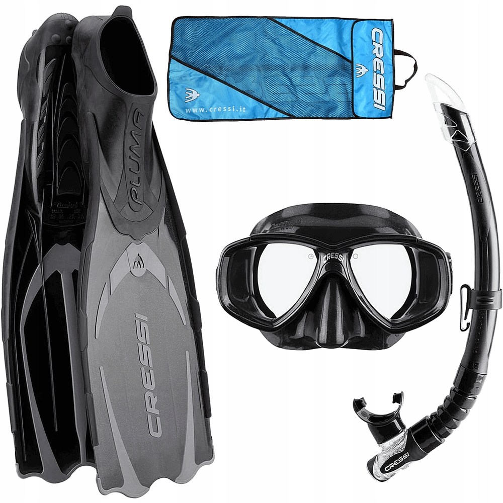 Zestaw do nurkowania Cressi Pluma Bag czarny