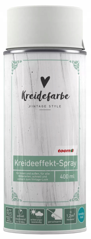 TOOM LAKIER VINTAGE FARBA KREDOWA DO MEBLI KREDA W SPRAYU BIAŁA 400ML