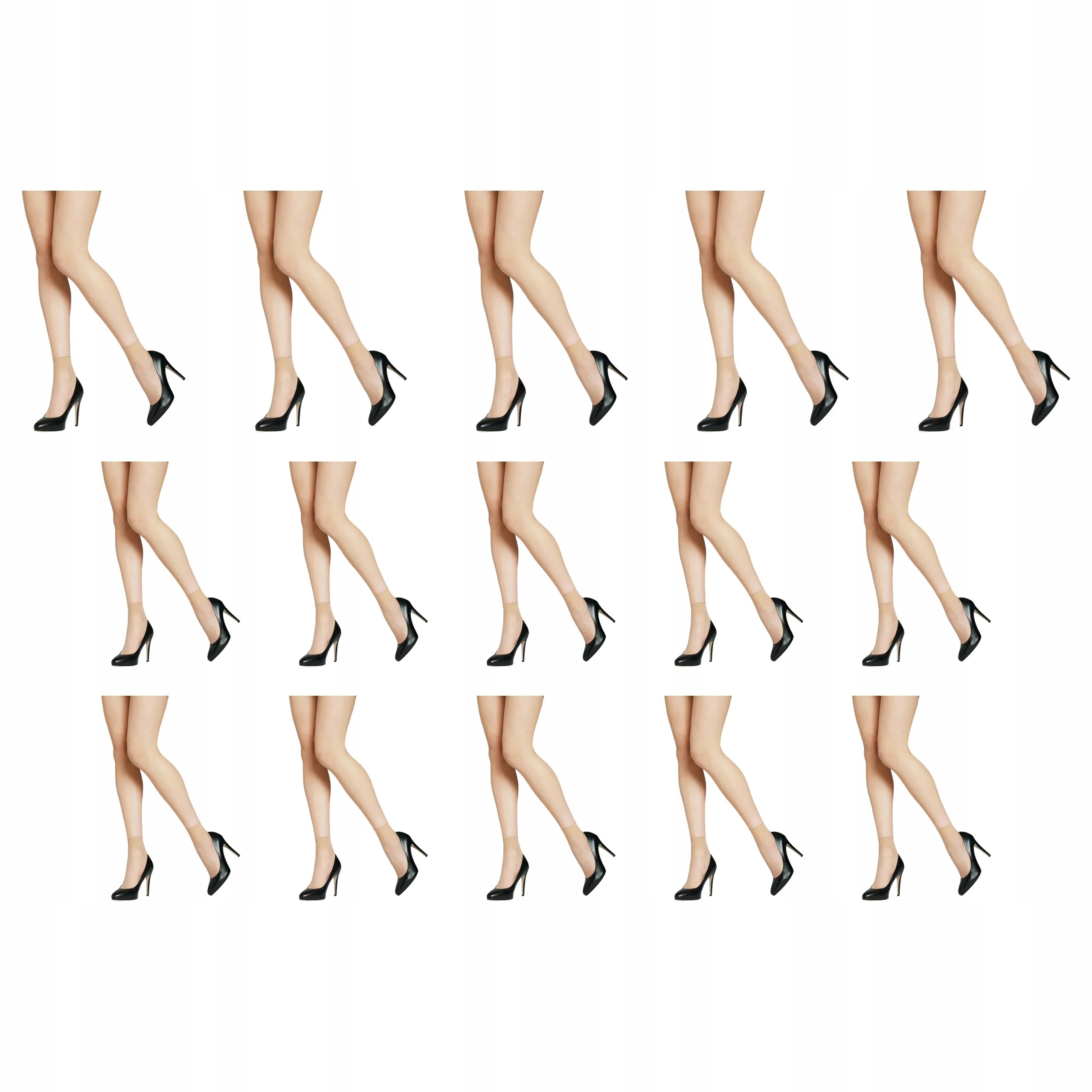 15 x Ponožky 2 páry beztlakové průhledné Marilyn One Size visone