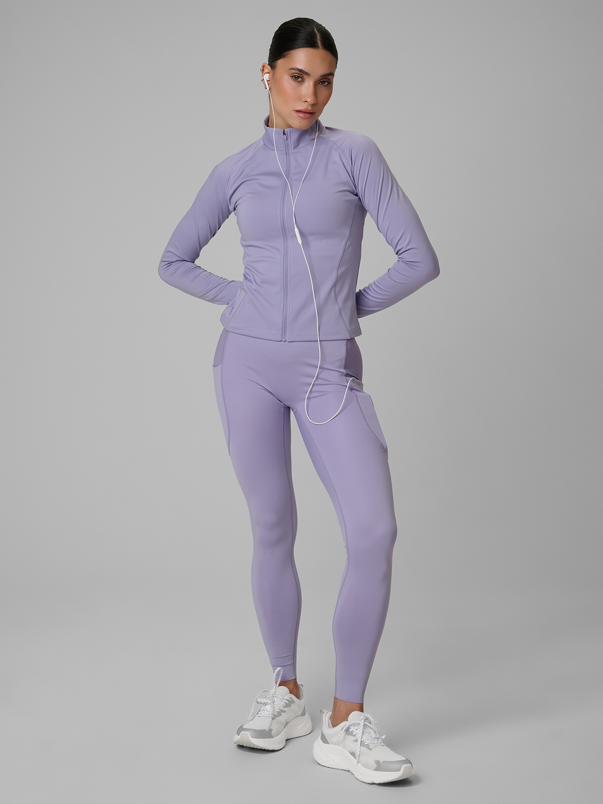 4F Dámské Fialové Slim Rychleschnoucí Legíny