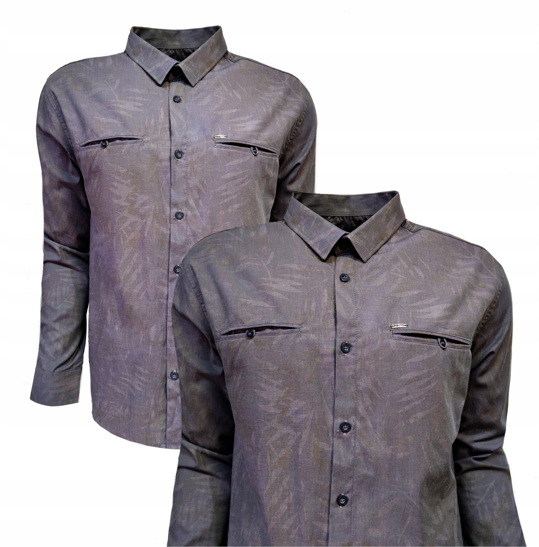 Pánská sportovní košile s jemným vzorem Grey Bagarda L