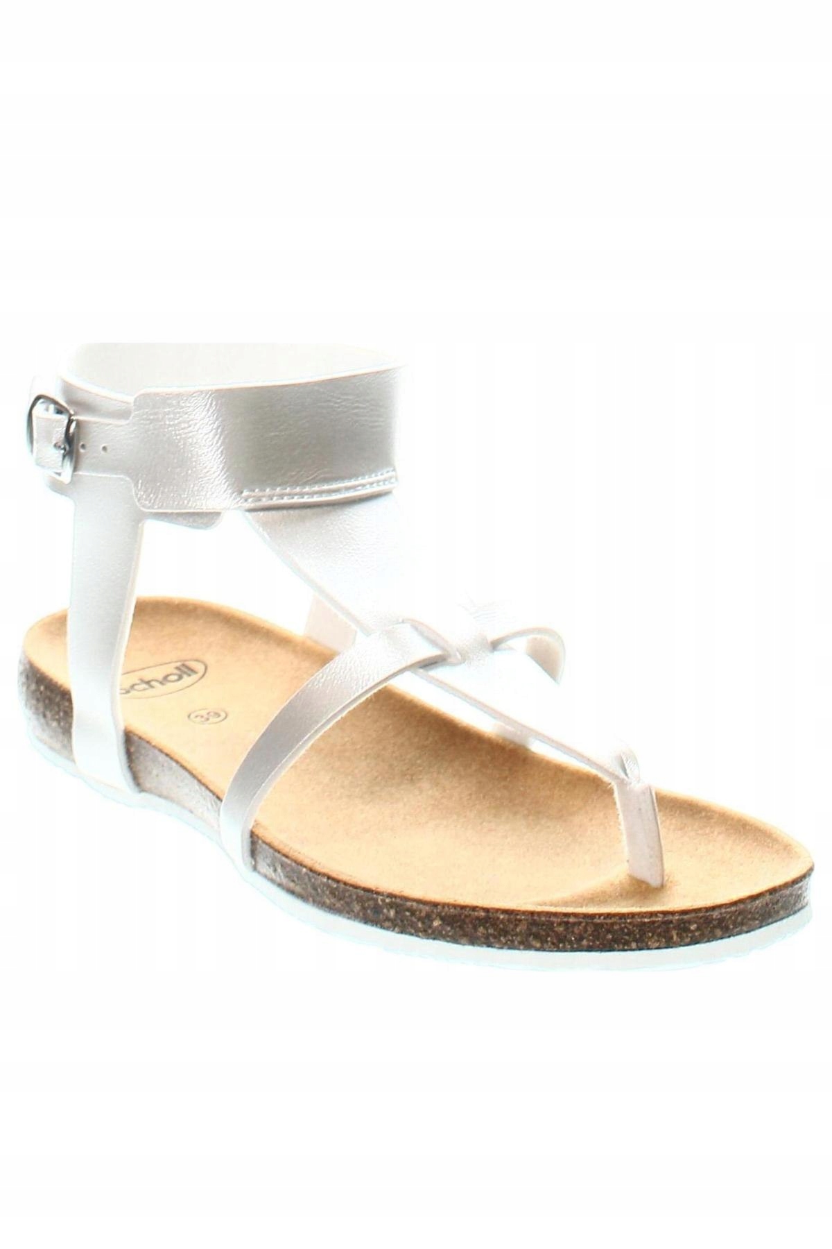 Stříbrné ploché kožené sandály Scholl 35