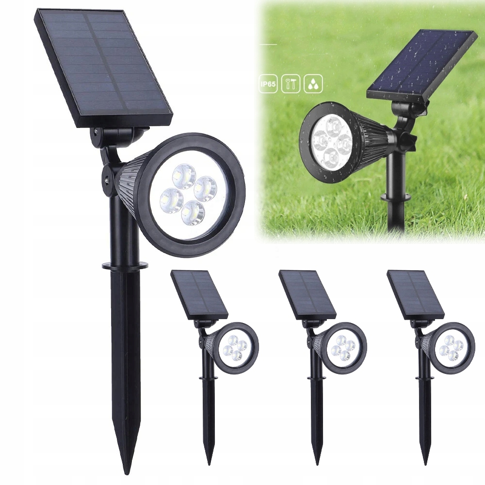 4x Led zahradní reflektor zapichovací Solární Špíz Solární Lampa ip65
