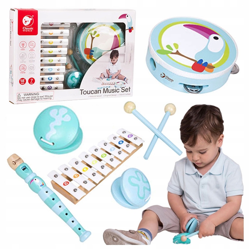 ZESTAW MUZYCZNY DREWNIANE INSTRUMENTY DLA DZIECI