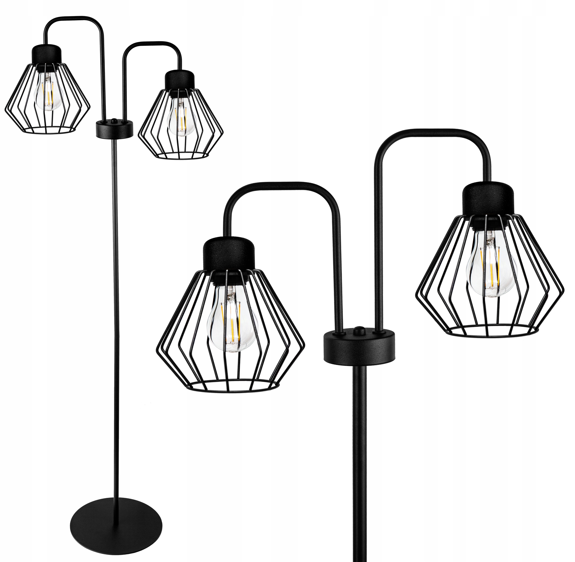 

Modna Lampa Stojąca Podłogowa Loft Edison Podwójna