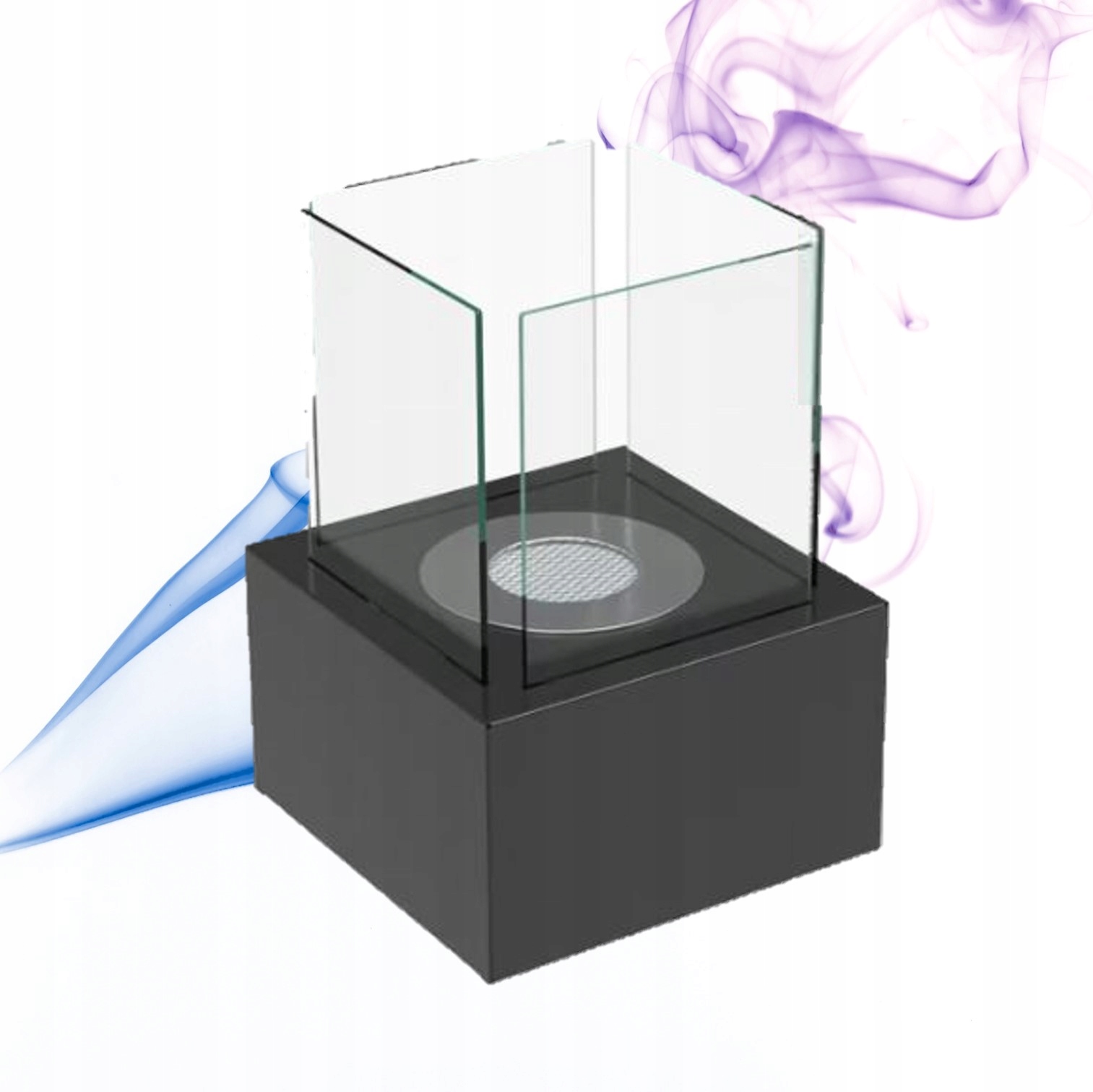 Elegantní volně stojící biokrb Tango 2 černý na stůl do obývacího pokoje v zahradě