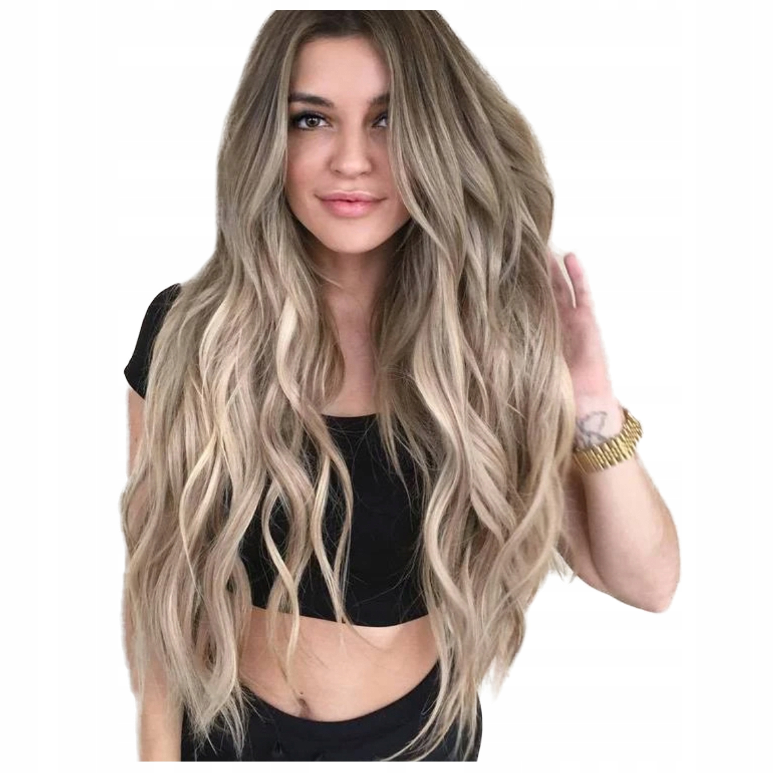 

Peruka blond brąz ombre Długie Włosy fale 60 cm