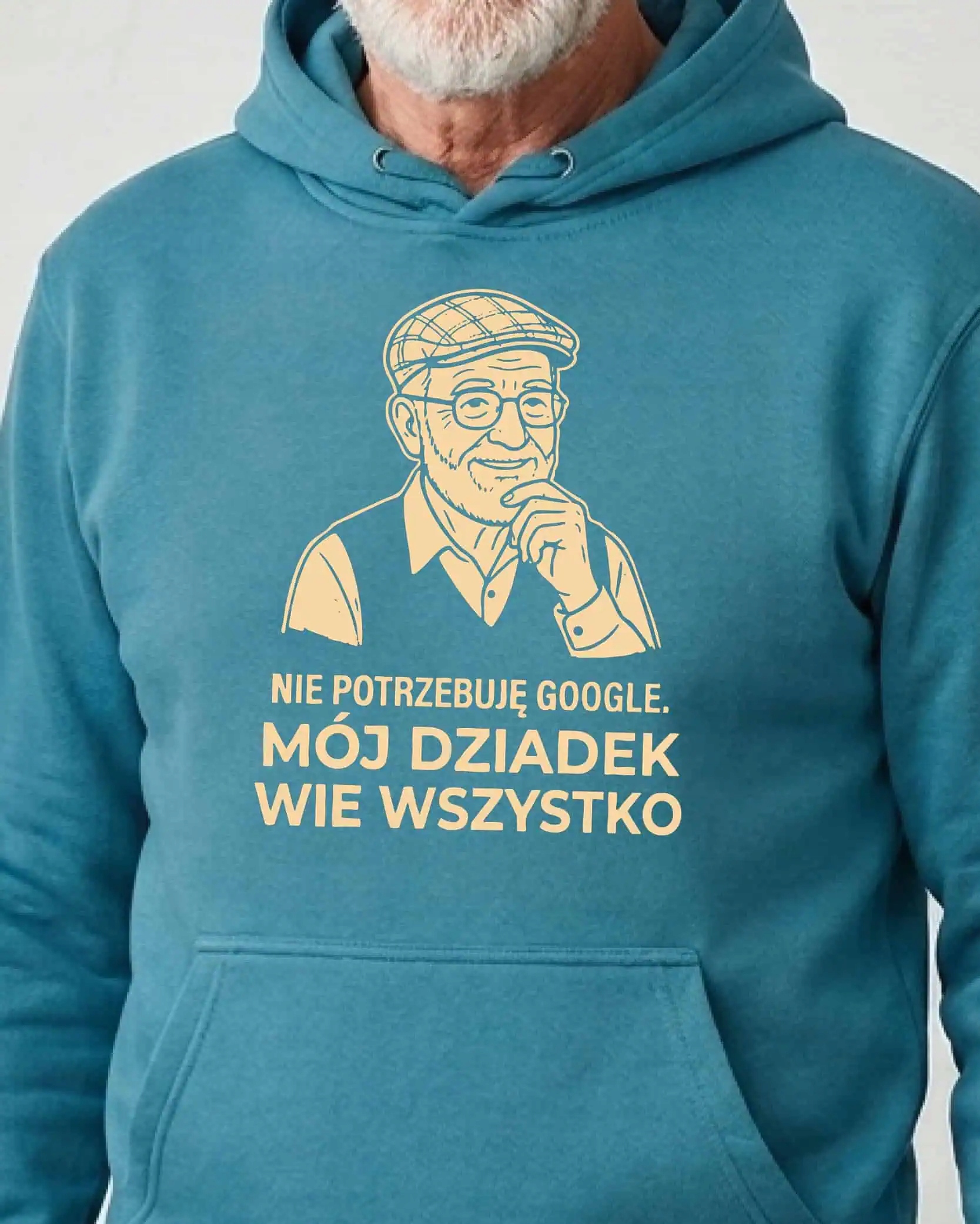 Mikina s kapucí Dárek pro dědečka Pokladnice znalostí Modrá XXL