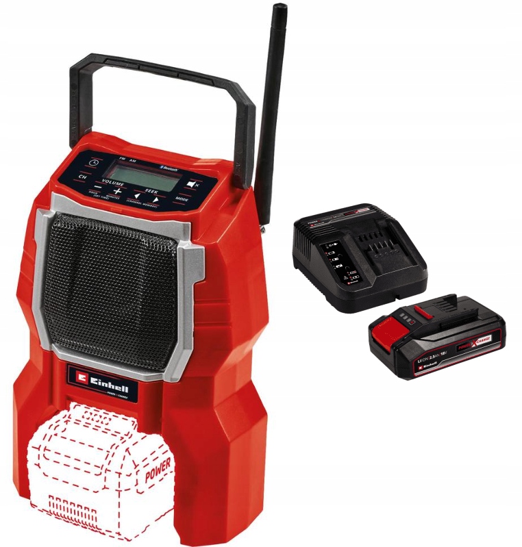 Rádio Einhell Aku Tc-ra 18 Li Bt 3408017 Sada Akumulátor 2,5AH