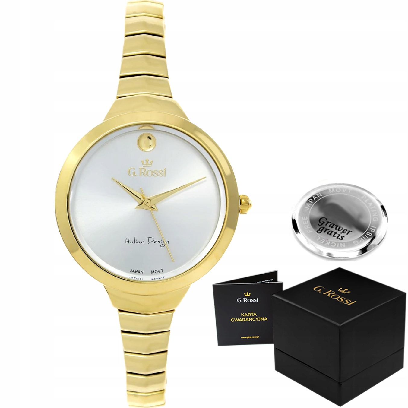 Dámské hodinky G. Rossi Saline elegantní stříbrný ciferník Na Dárek Gravírování