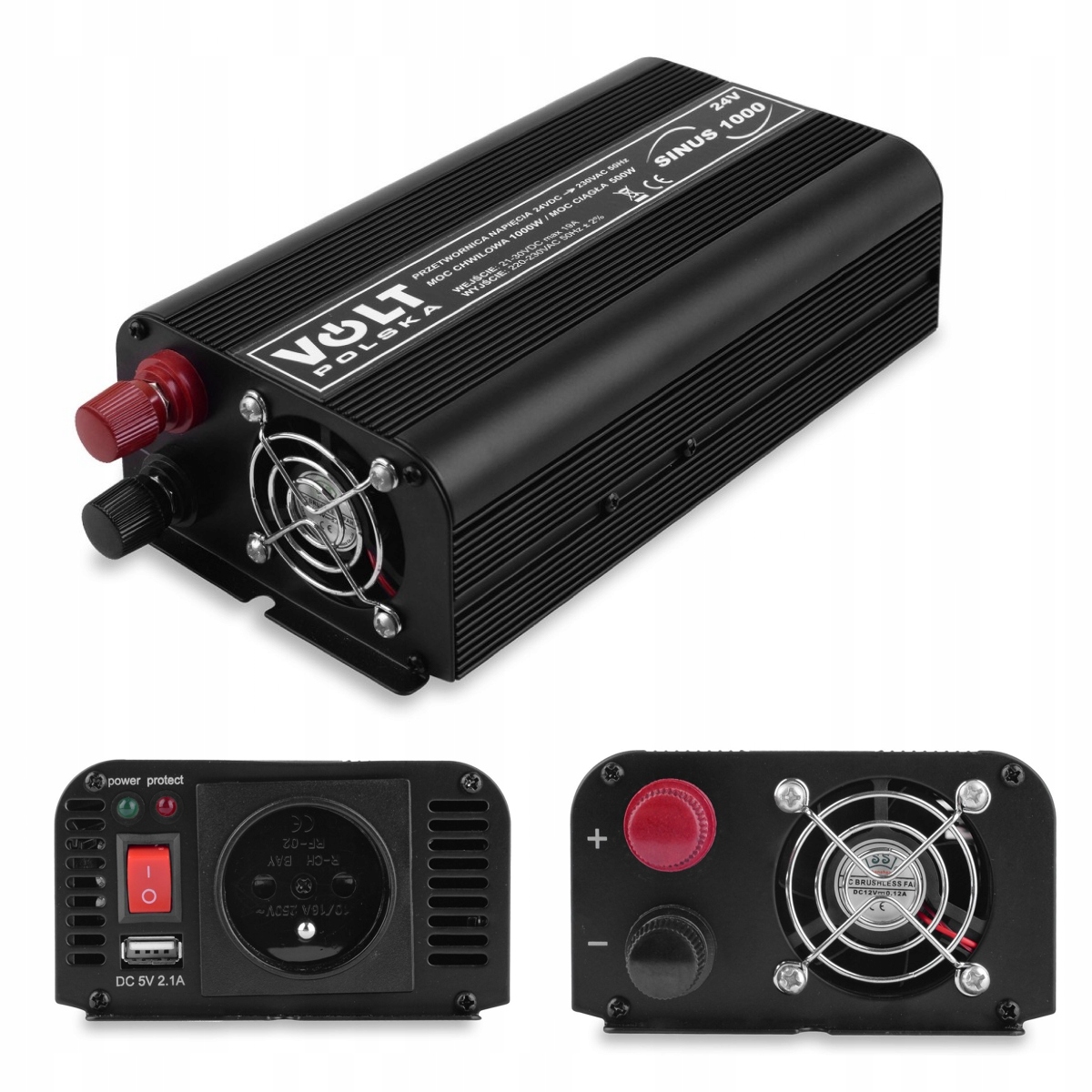 Przetwornica Napięcia Czysty Sinus 24V 230V 1000W