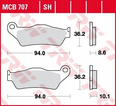KLOCKI HAMULCOWE TRW BMW K R 1300 R GS 1200 K R DYNAMIC 1300 K S 1300 TYŁ Producent TRW