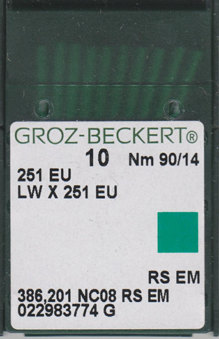 Jehly do stroje podšívky Groz-Beckert 251 Eu 90 10 Ks
