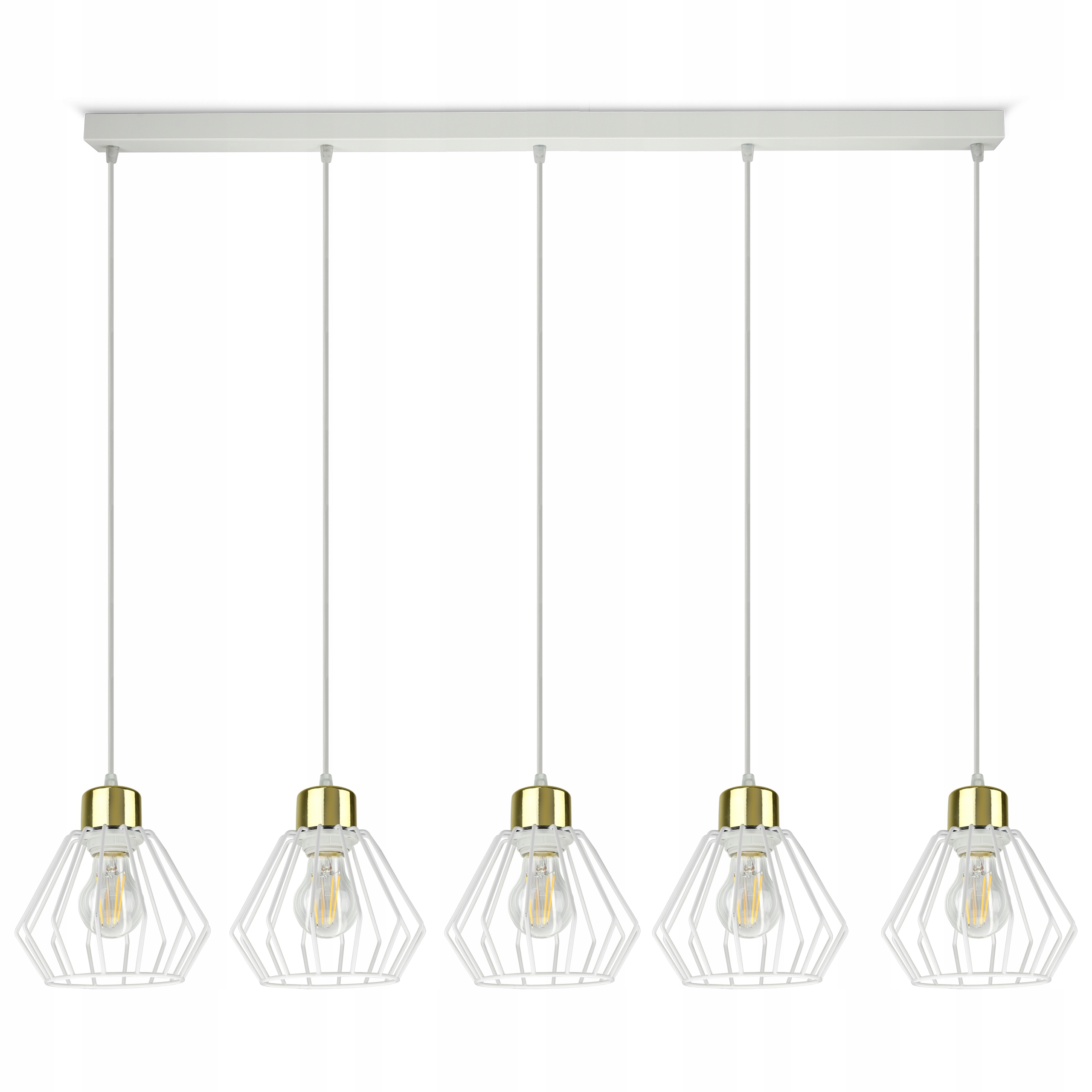 Lampa Stropní Svítidlo Lustr ve stylu Glam Bílá Zlatá Led