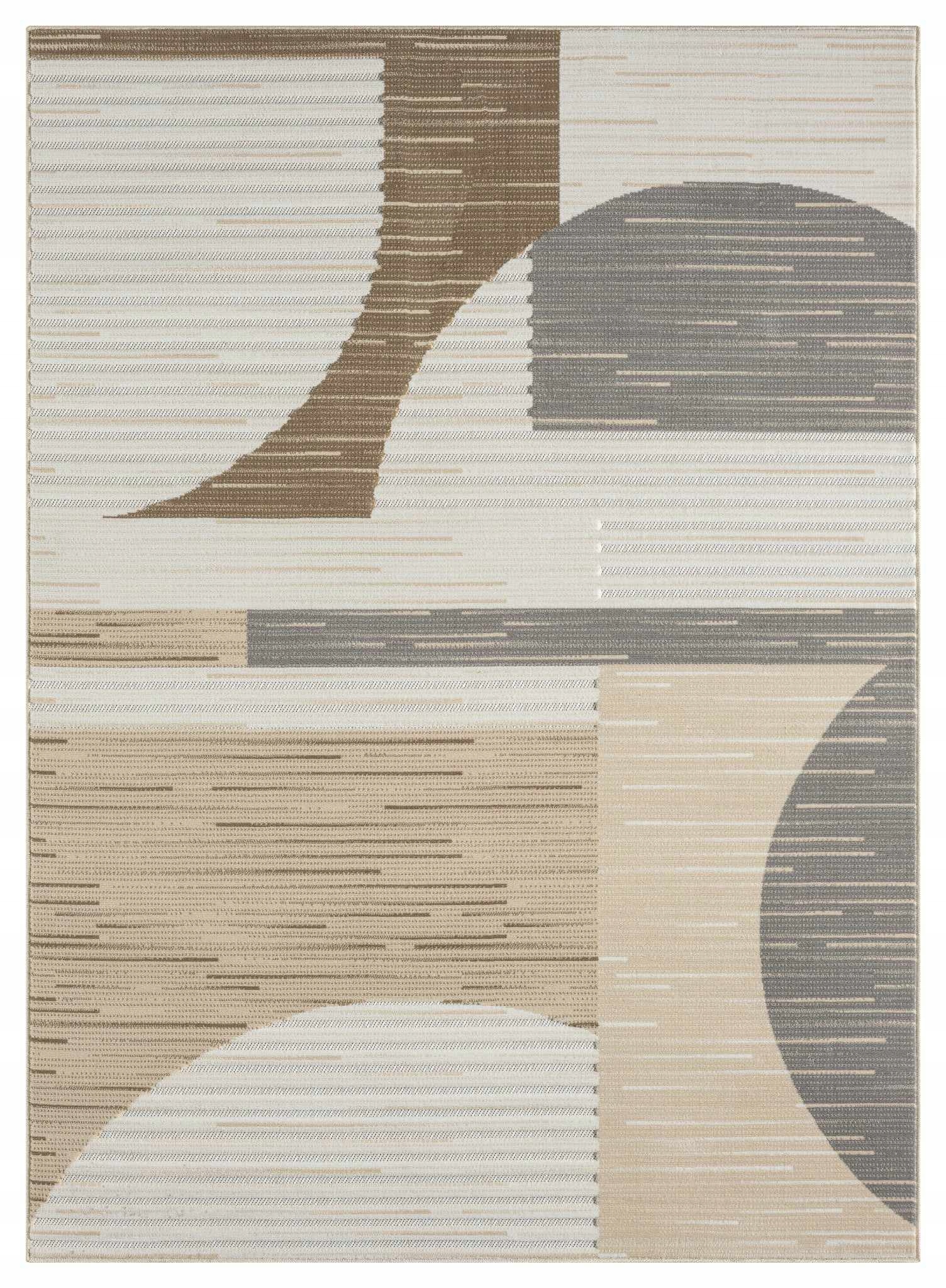 Koberec do obývačky 200 x 300 cm, mäkký vlas, vyrezaný 3D vzor, béžovo-krémový