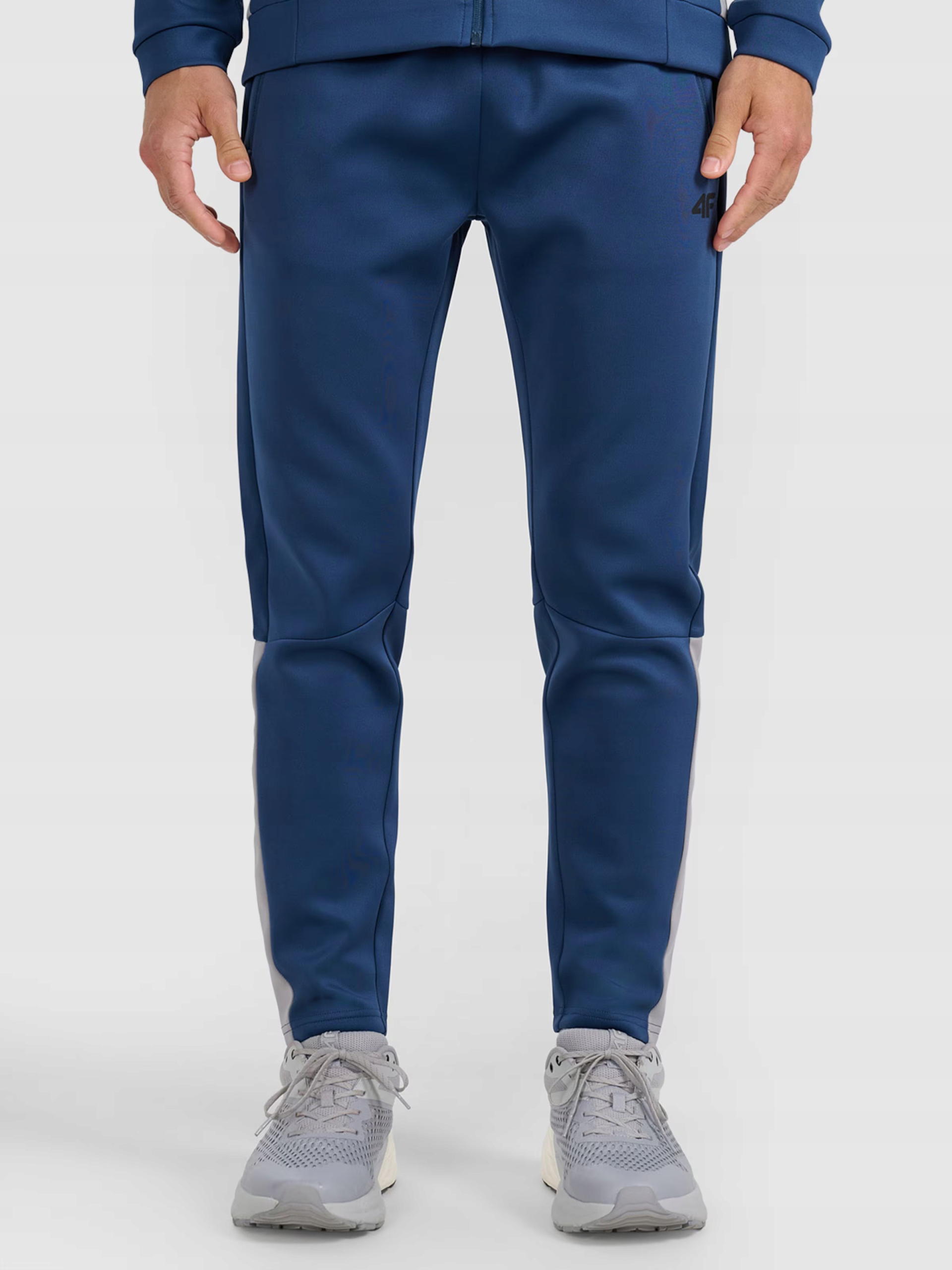 Pánské Tréninkové Kalhoty 4F Rychleschnoucí Dlouhé Polyester Modré S