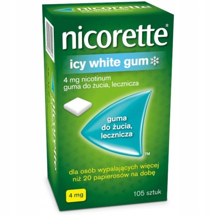 Жевательная резинка Nicorette Icy White 4 мг 105 жевательная резинка do žucia