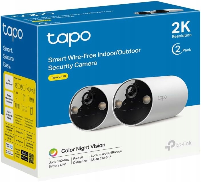 TAPO C410 Kamera Zewnętrzna 2K 2 Pack Akumulator Detekcja Osób — miniatura 9