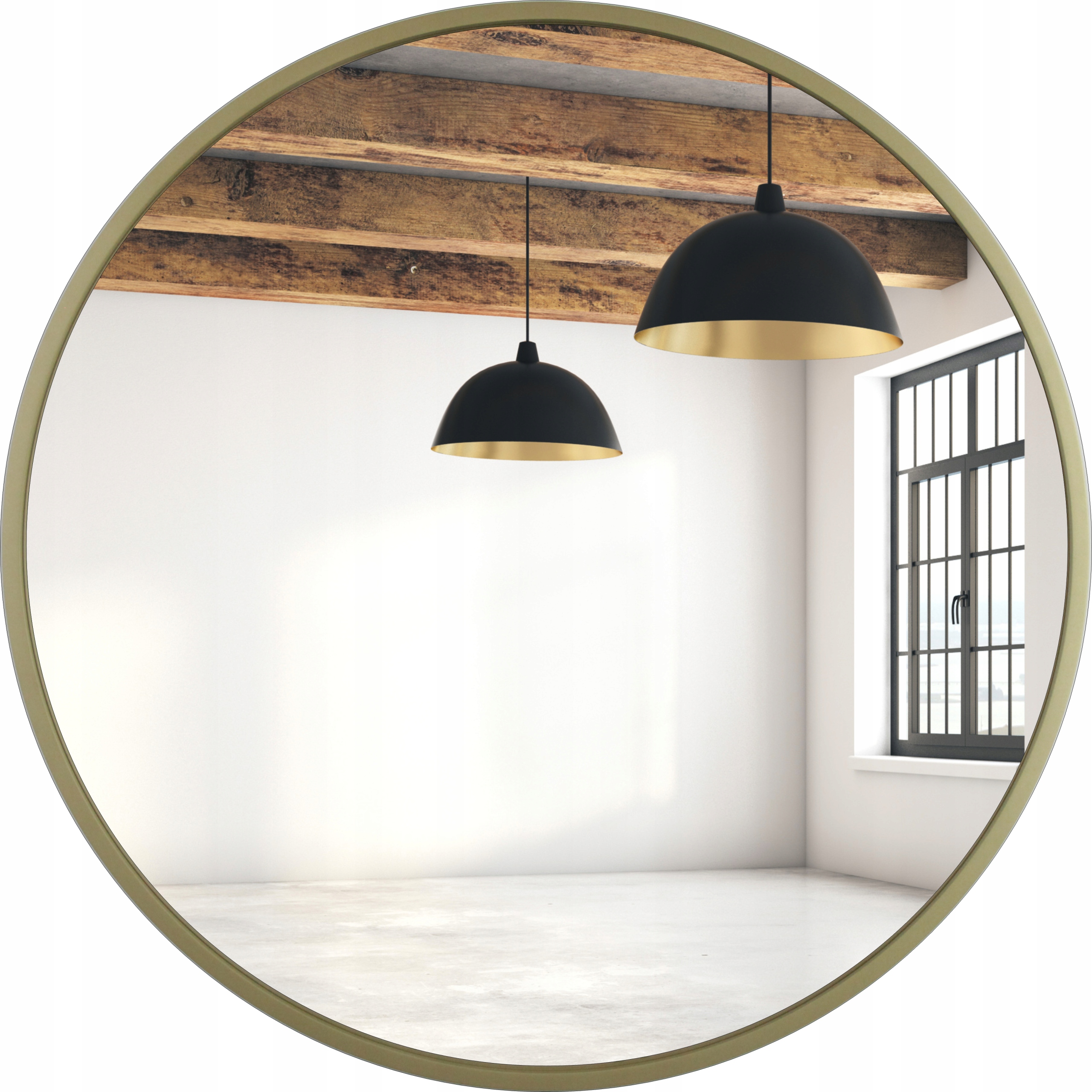 LUSTRO OKRĄGŁE ZŁOTE LOFT 90 CM
