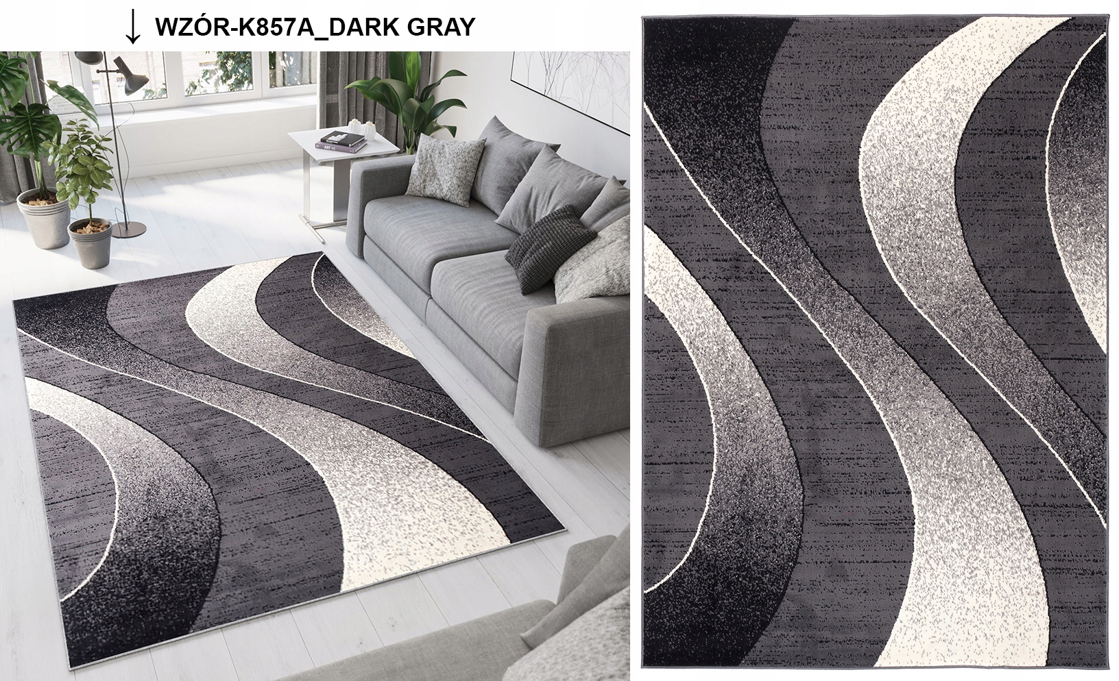 DYWAN 100% PP 200x300 DYWANY BCF KOLOR SZARY Długość 300 cm