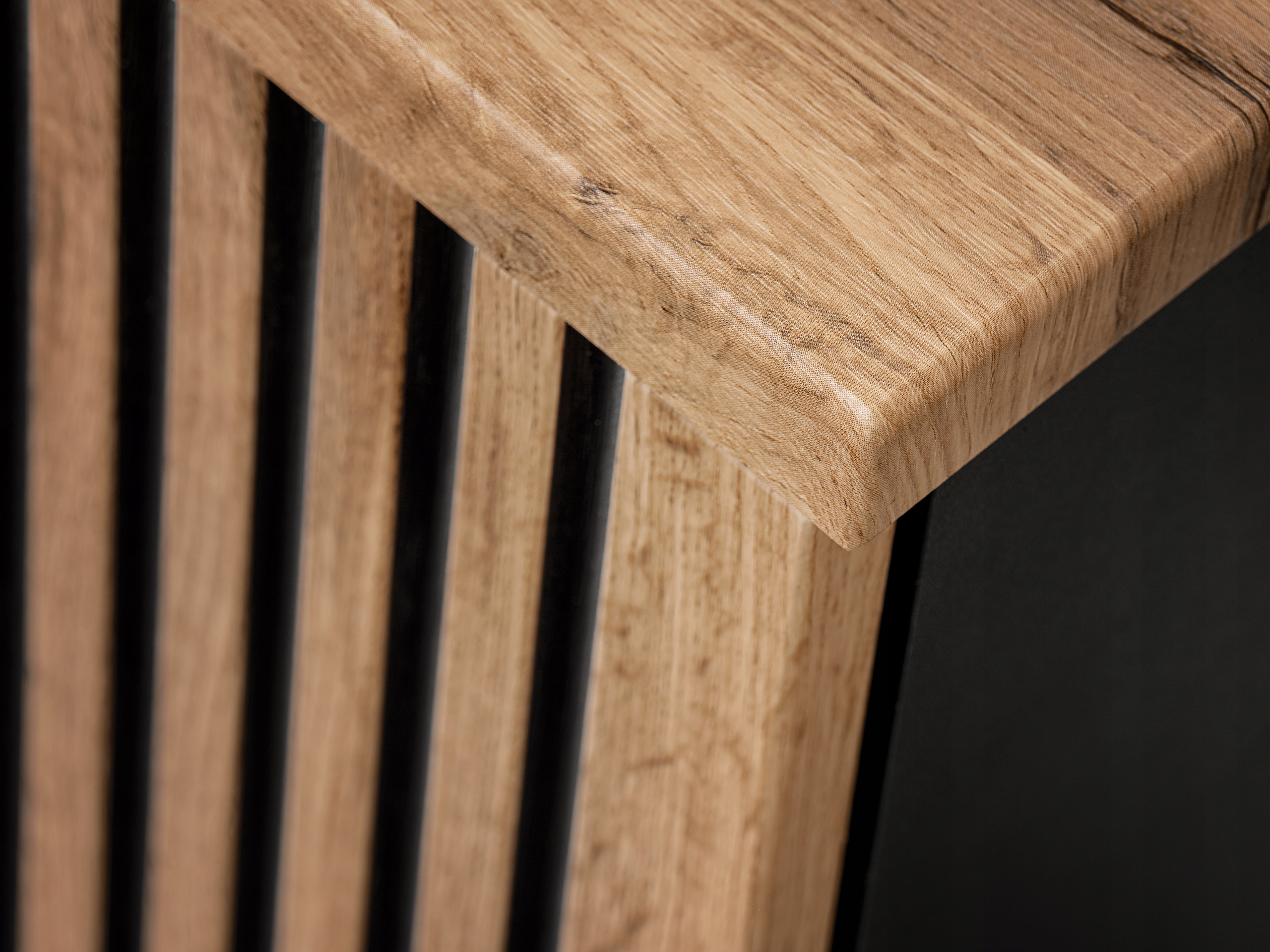 WISZĄCA Szafka do Łazienki CZARNA 140 BLAT RYFLE Kolor frontów dąb wotan