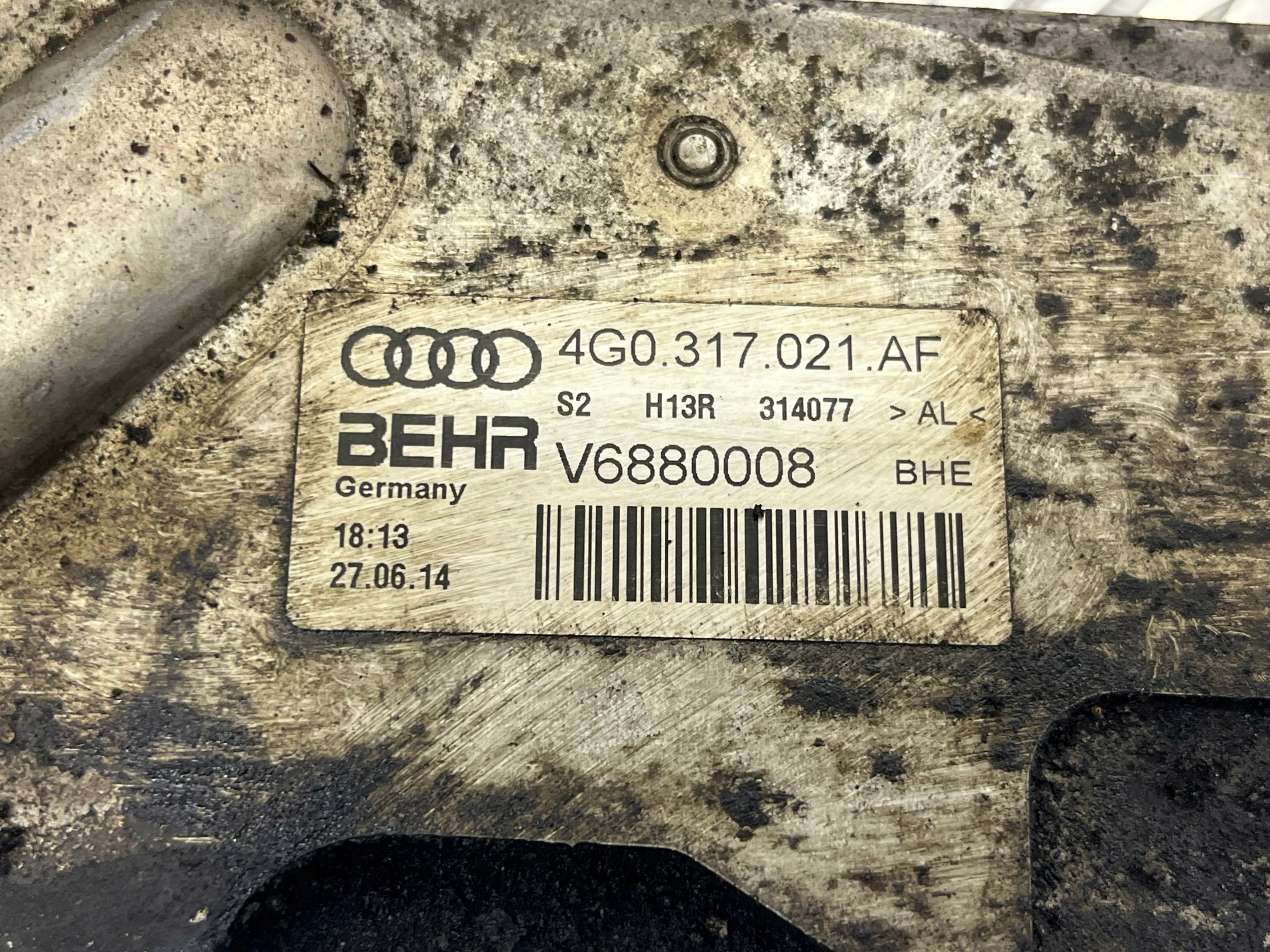 oil cooler AUDI A6-C7 4G0317021AF