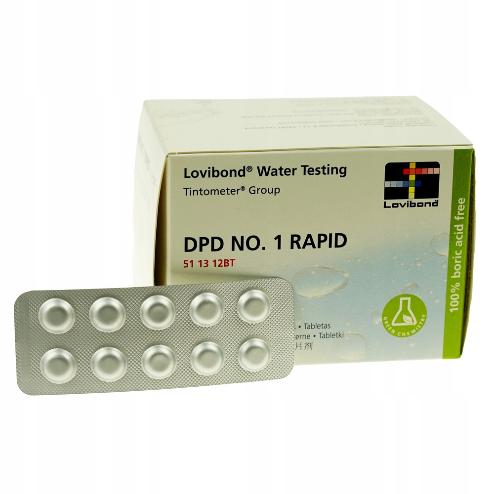 Tabletki CL-DPD1 Rapid do pomiaru chloru LOVIBOND 1 listek( tester ręczny) Rodzaj tester