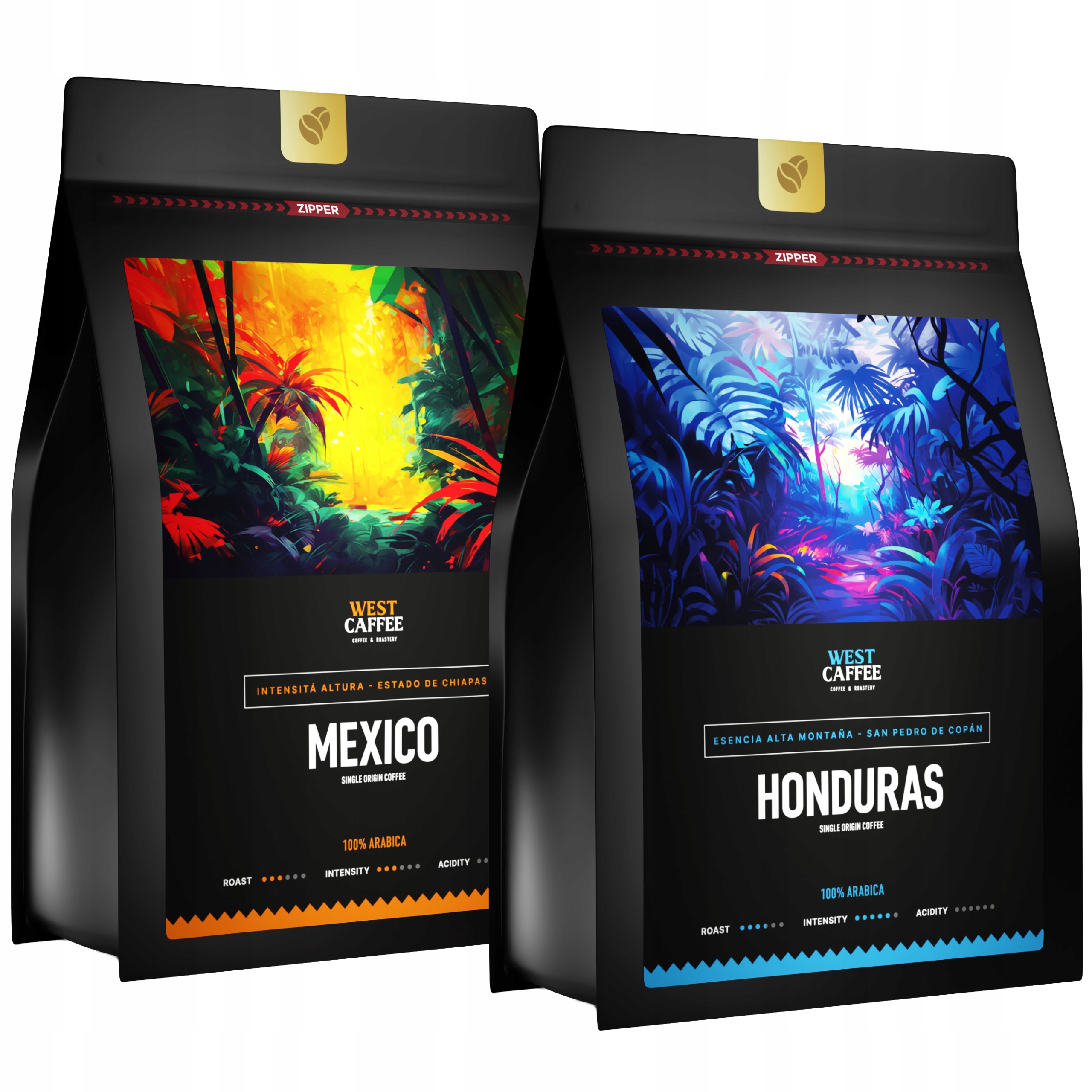 Levně Káva Zrnková 2x500G Set Mexico Honduras 100% Arabica Čerstvě pražená