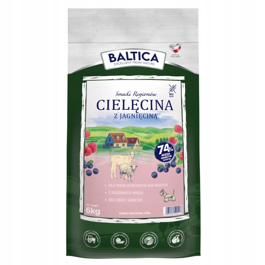 Levně Baltica Adult Telecí s jehněčím masem Xs/s 6 kg Hypoalergenní Krmivo pro psy