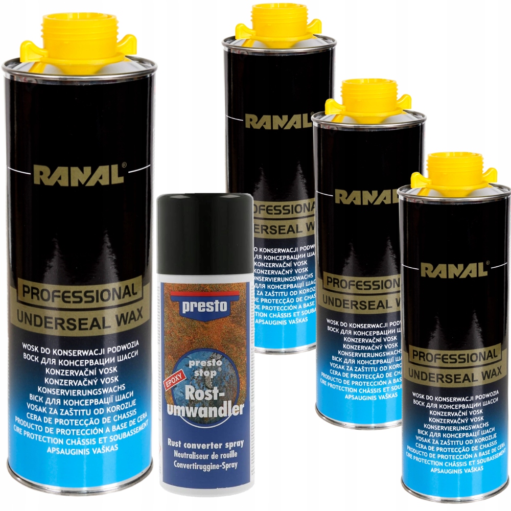 4x Antikorózny Ochranný Vosk Na Podvozok 1000 ml Konventor Hrdze 150 ml