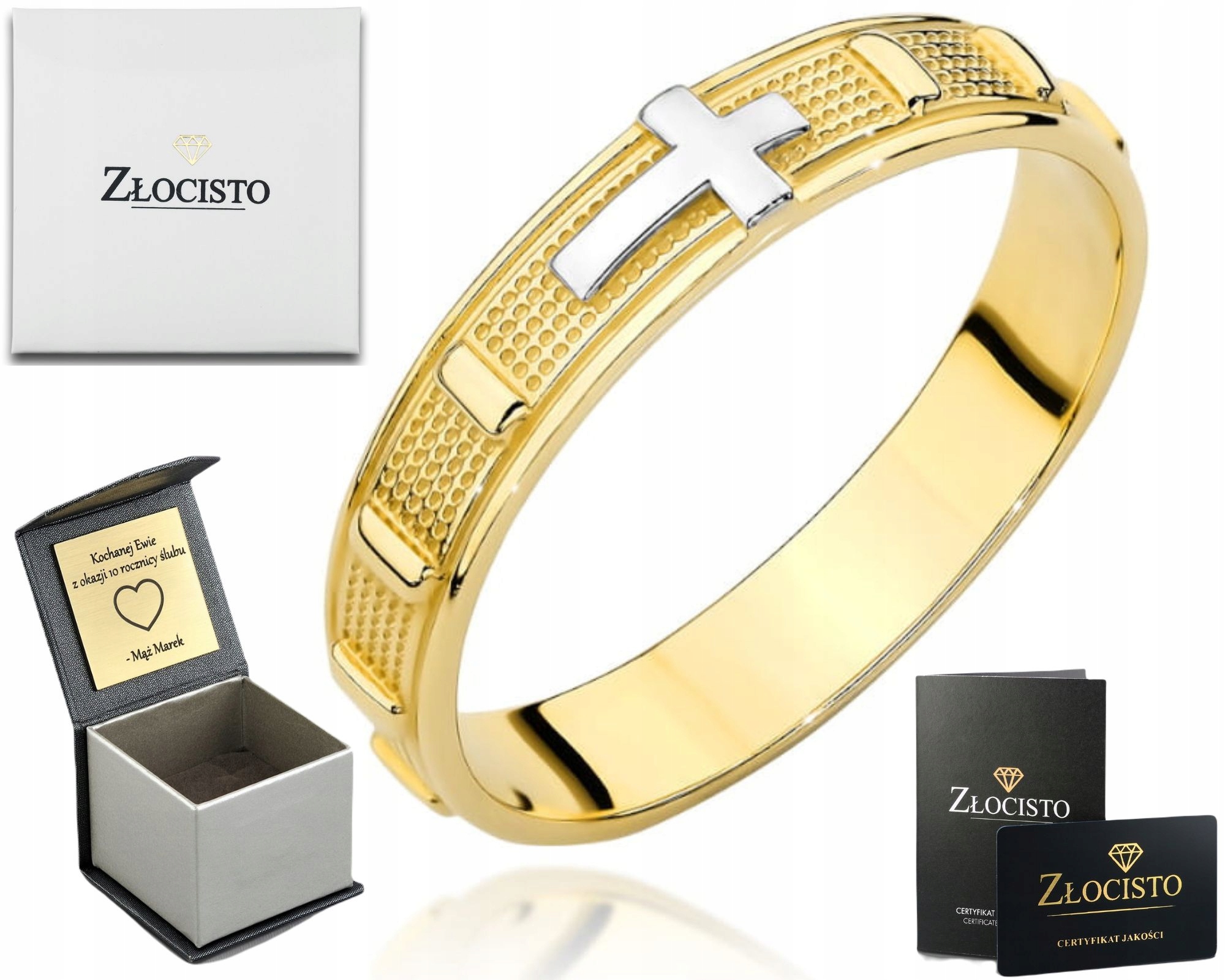 Zlatý Prstýnek Prsten S Křížem Ryzost 585 Jako Gravírování S Gravírováním Dárek