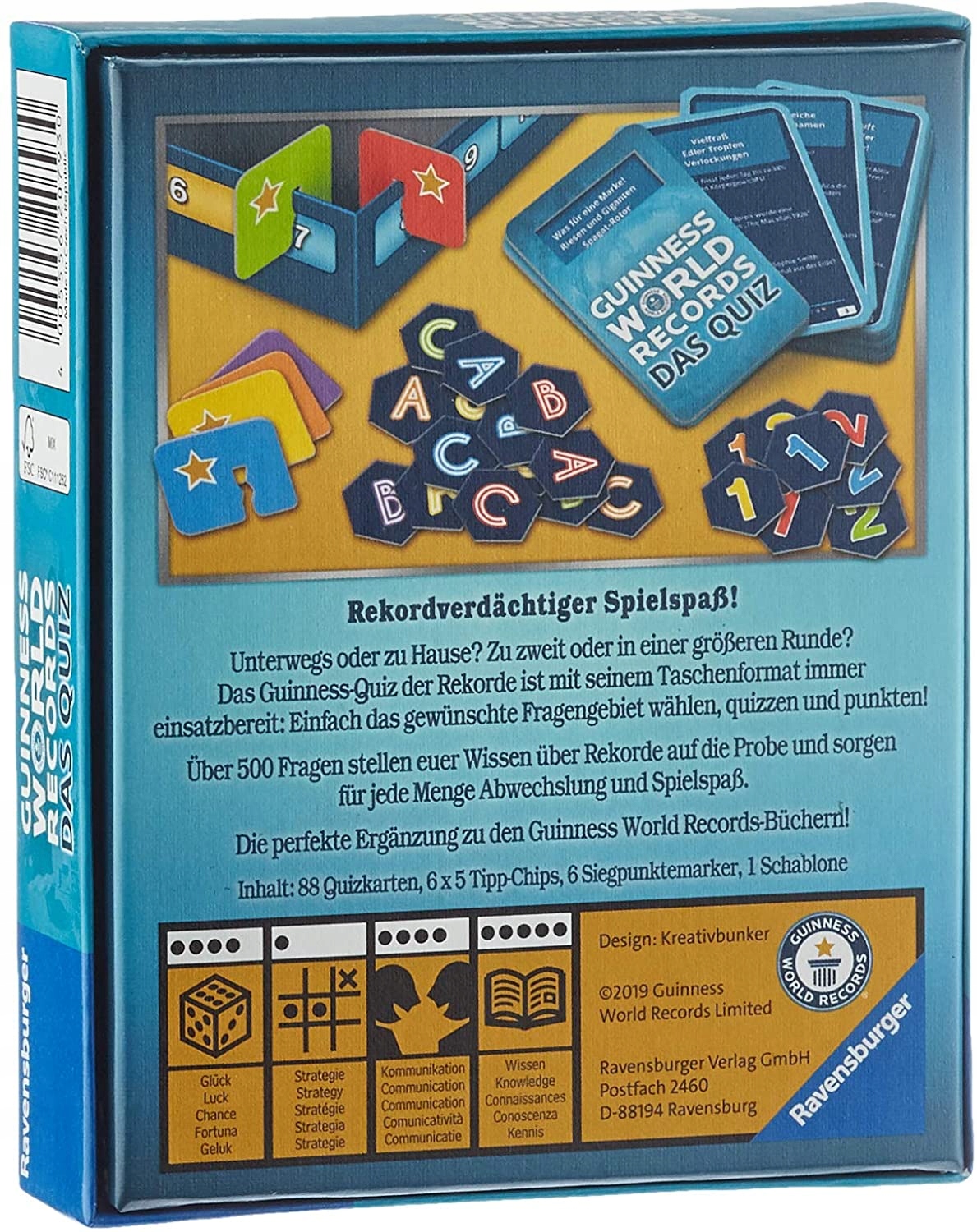 Gra Ravensburger 20793 GWR Quiz po niemiecku Typ Podstawa
